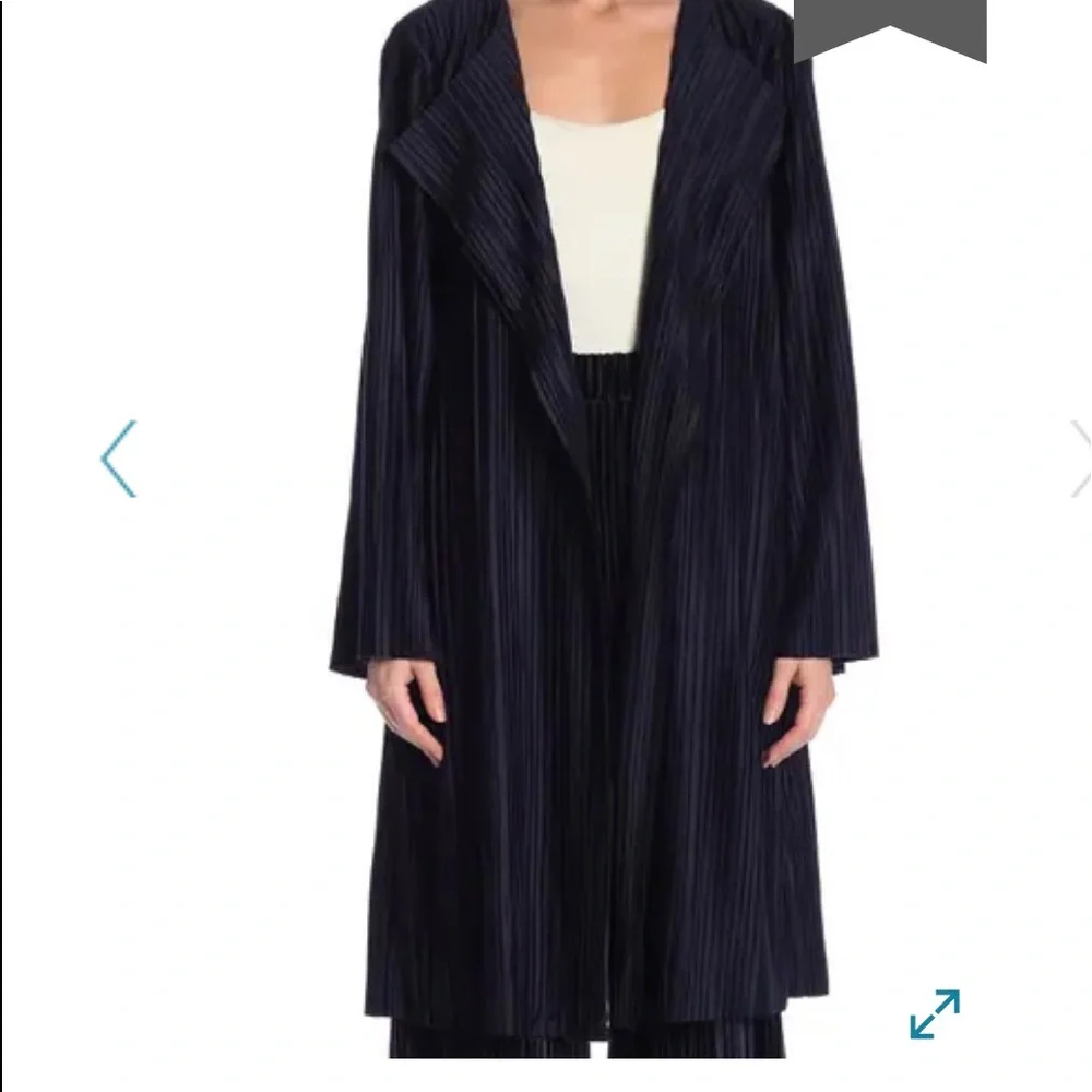 J.O.A Duster Velvet Cardigan Draped Jacket Size Medium - Picture 2 of 15